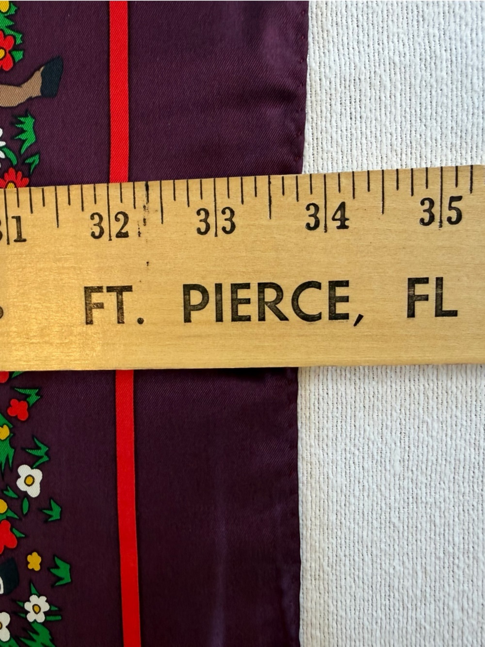 Equestrian Print Hand Rolled Edge Scarf (No Tags) - Picture 7 of 7